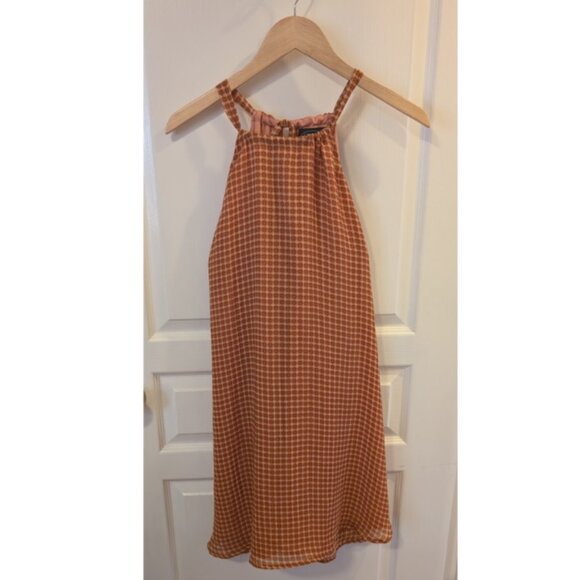 PLAID TIE BACK MINI DRESS - Picture 5 of 5